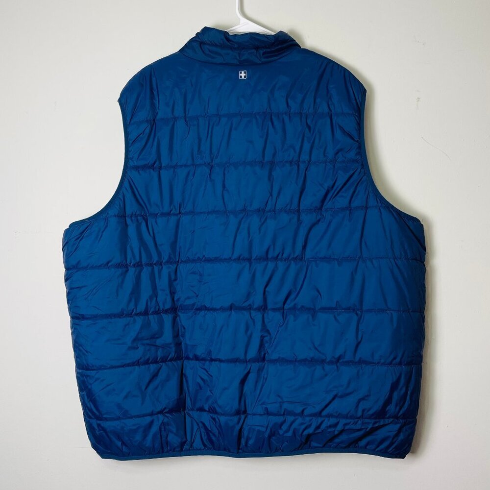 Swiss Tech Puffer Vest Men 3XL Blue Full Zip Sleeveless Padded Outdoorsy Winter - Picture 2 of 7